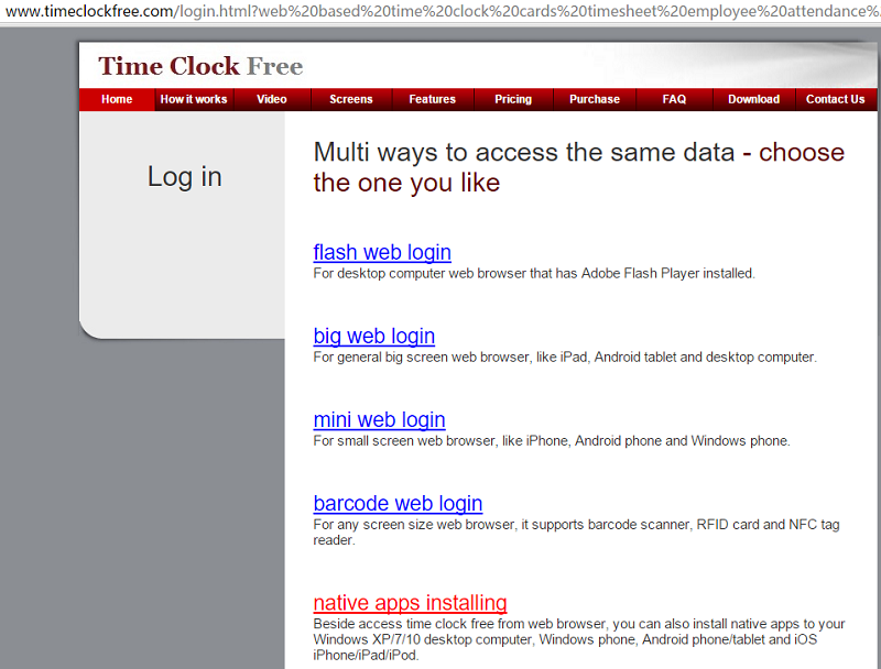 TimeClockFree Screen Shots